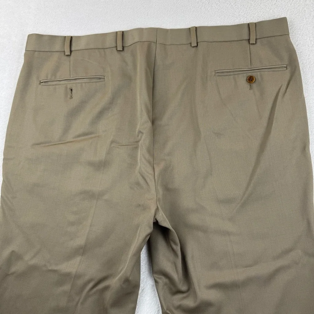 Brooks Brothers Madison Men Dress Pant Trouser 42x32 Altered 30 Taupe Brown Wool